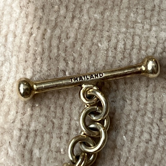 Michael Dawkins Gray Pearl Sterling 925 Long Necklace 36” Toggle Gold Clad - Picture 10 of 11